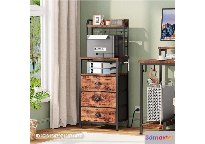 A Rustic Home Office 3D Model - 10078 - VRAY Render