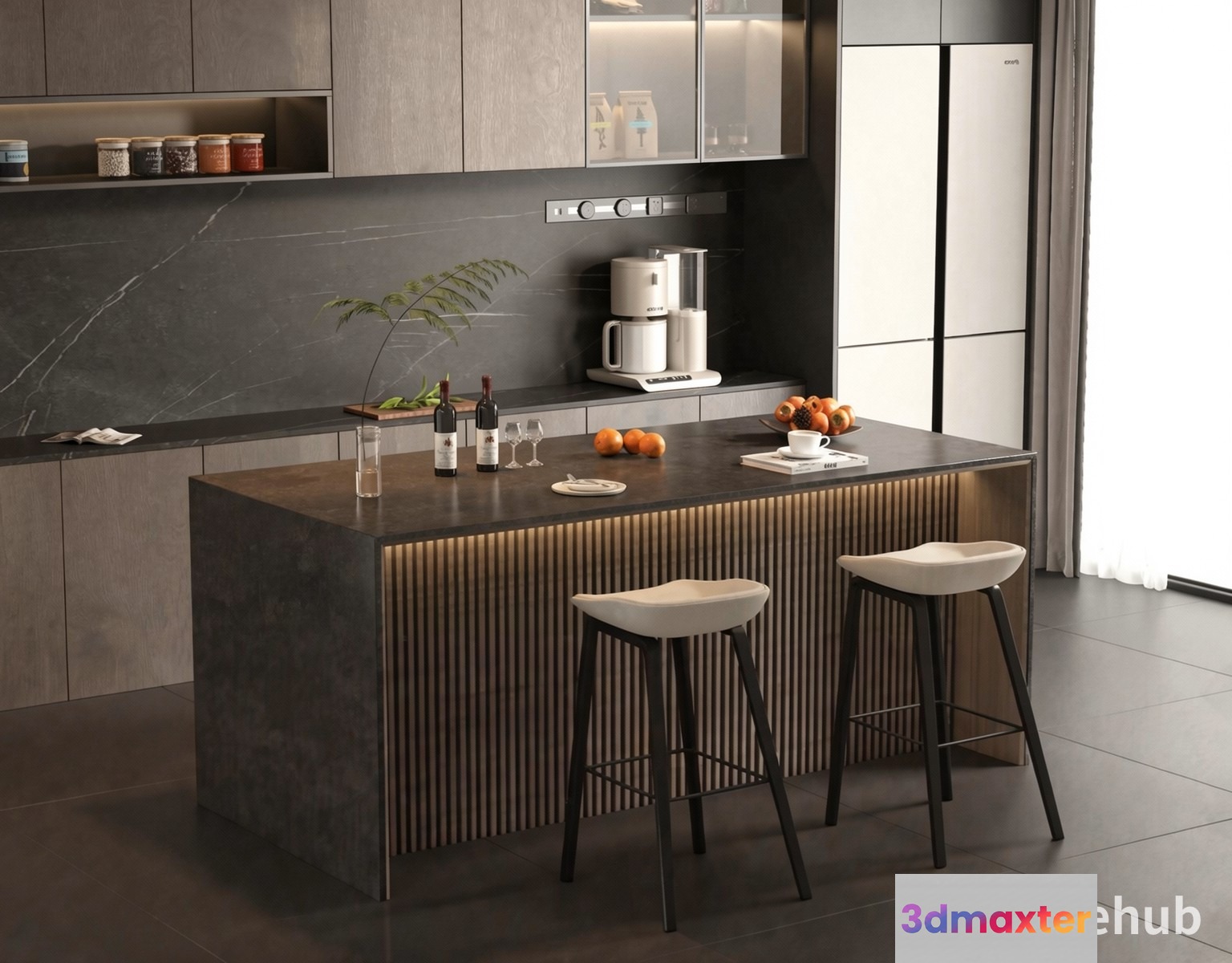 Modern Kitchen Design 3D Model - 19876 - VRAY Render