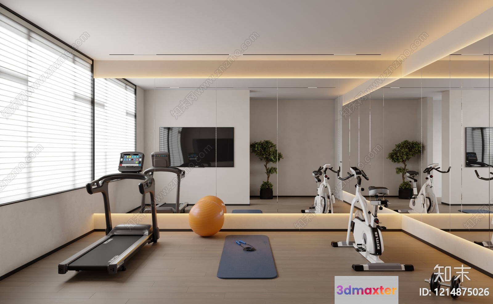Modern Home Gym 3D Model - 10634 - VRAY Render