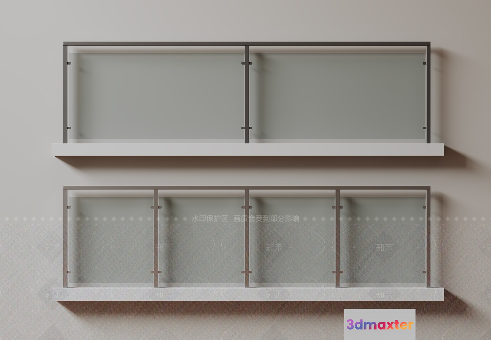 The Single Main Subject Is A Glass Shelf 3D Model - 6710 - VRAY Render