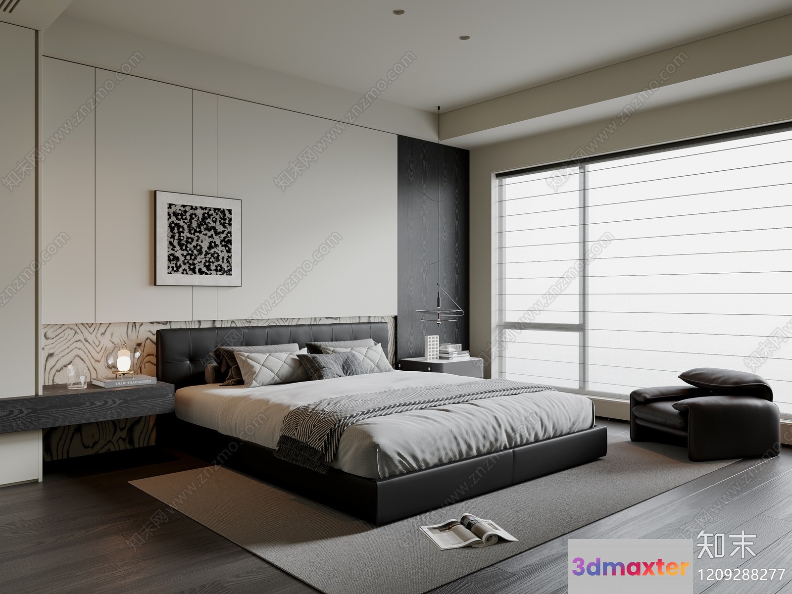 Cozy Modern Bedroom 3D Model - 8667 - VRAY Render