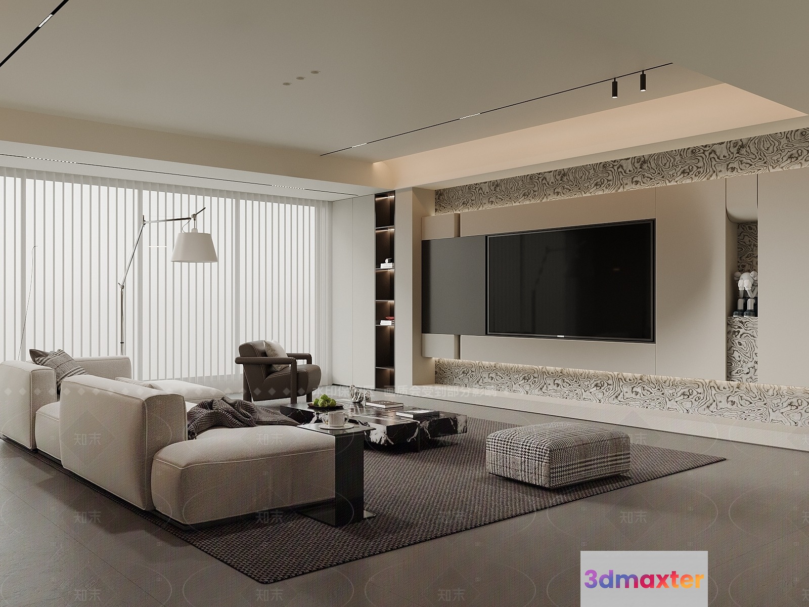 Modern Living Room 3D Model - 14749 - VRAY Render