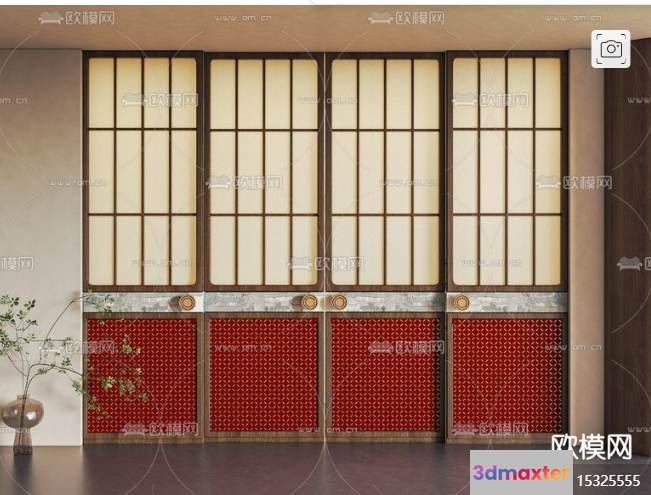 Traditional Japanese Window 3D Model - 18635 - VRAY Render