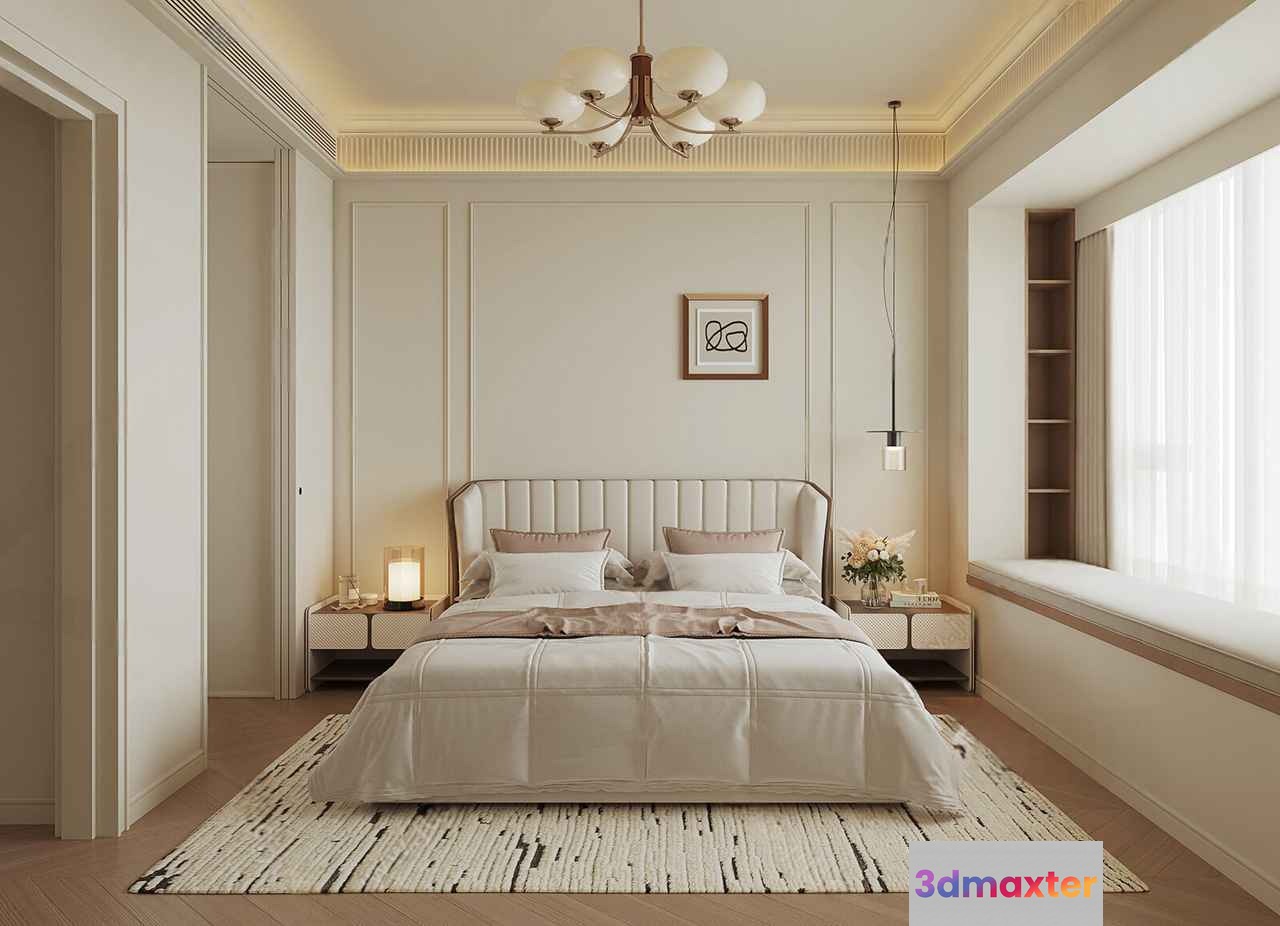 Cozy Bedroom 3D Model - 8995 - VRAY Render