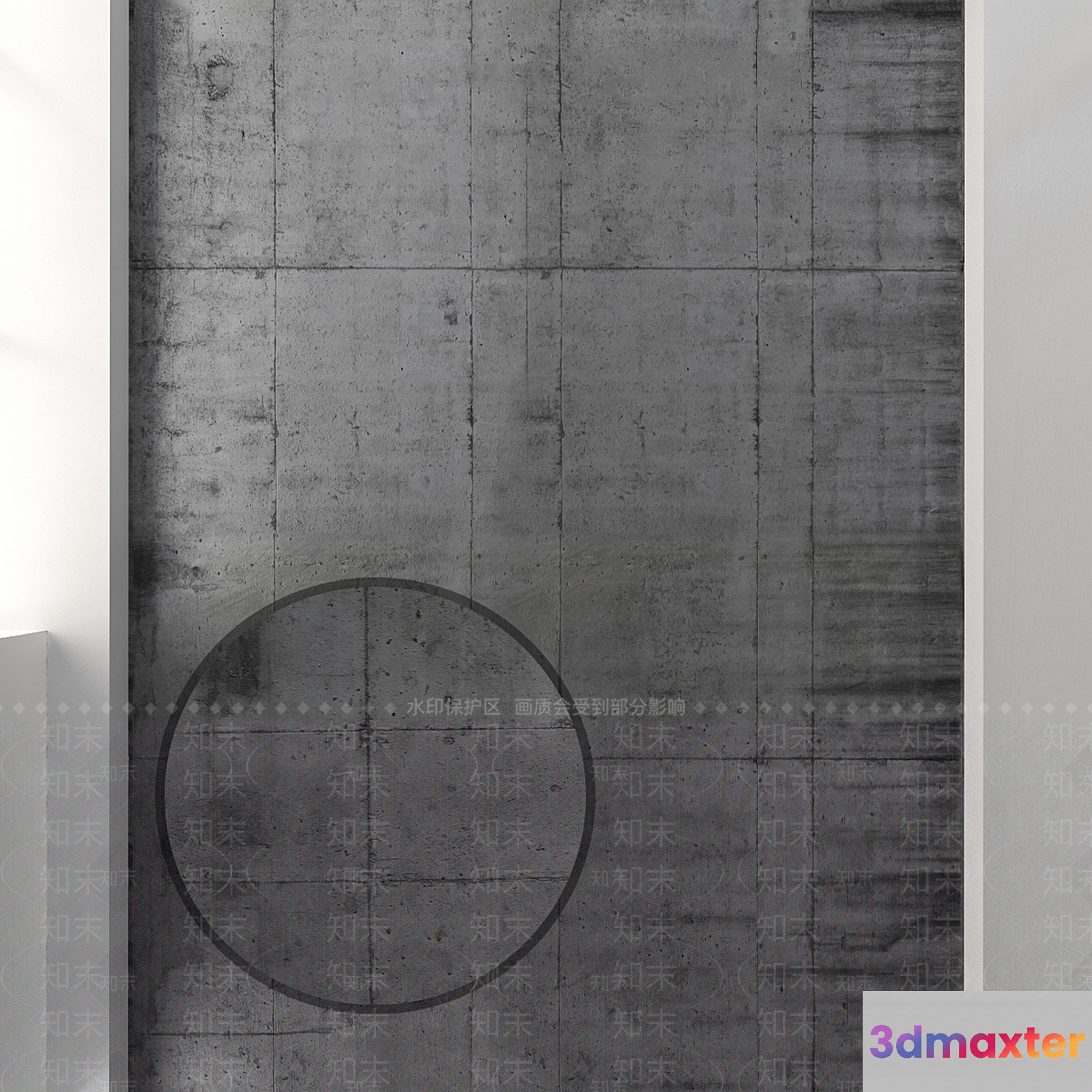 Grey Concrete Wall 3D Model - 5795 - VRAY Render