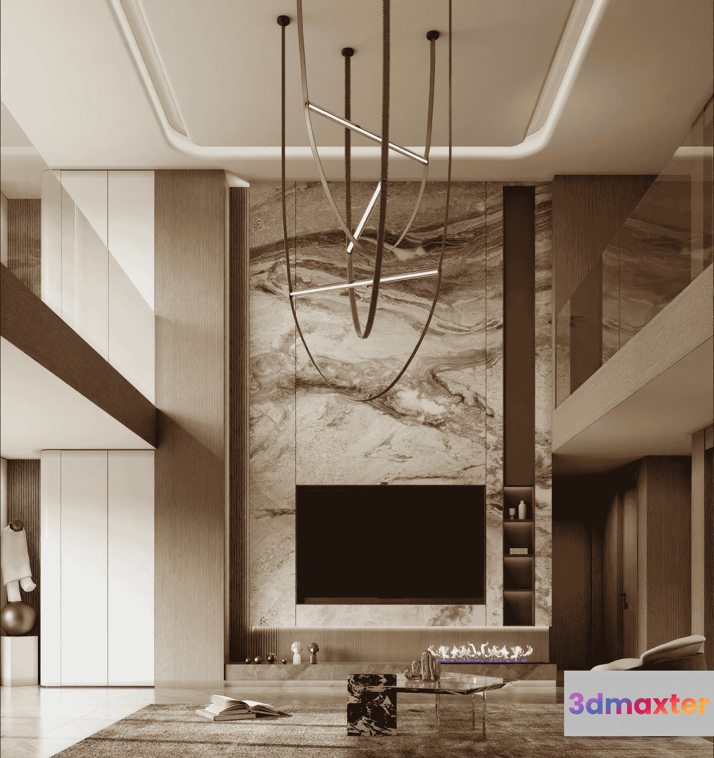 Modern Living Room 3D Model - 15721 - VRAY Render