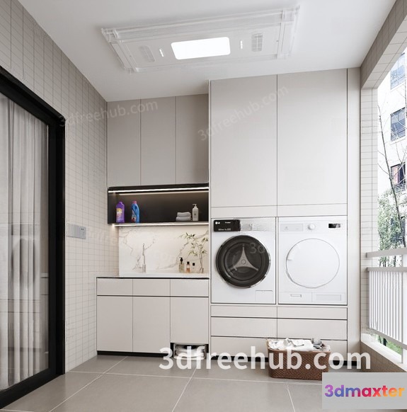 Modern Laundry Room 3D Model - 21798 - VRAY Render