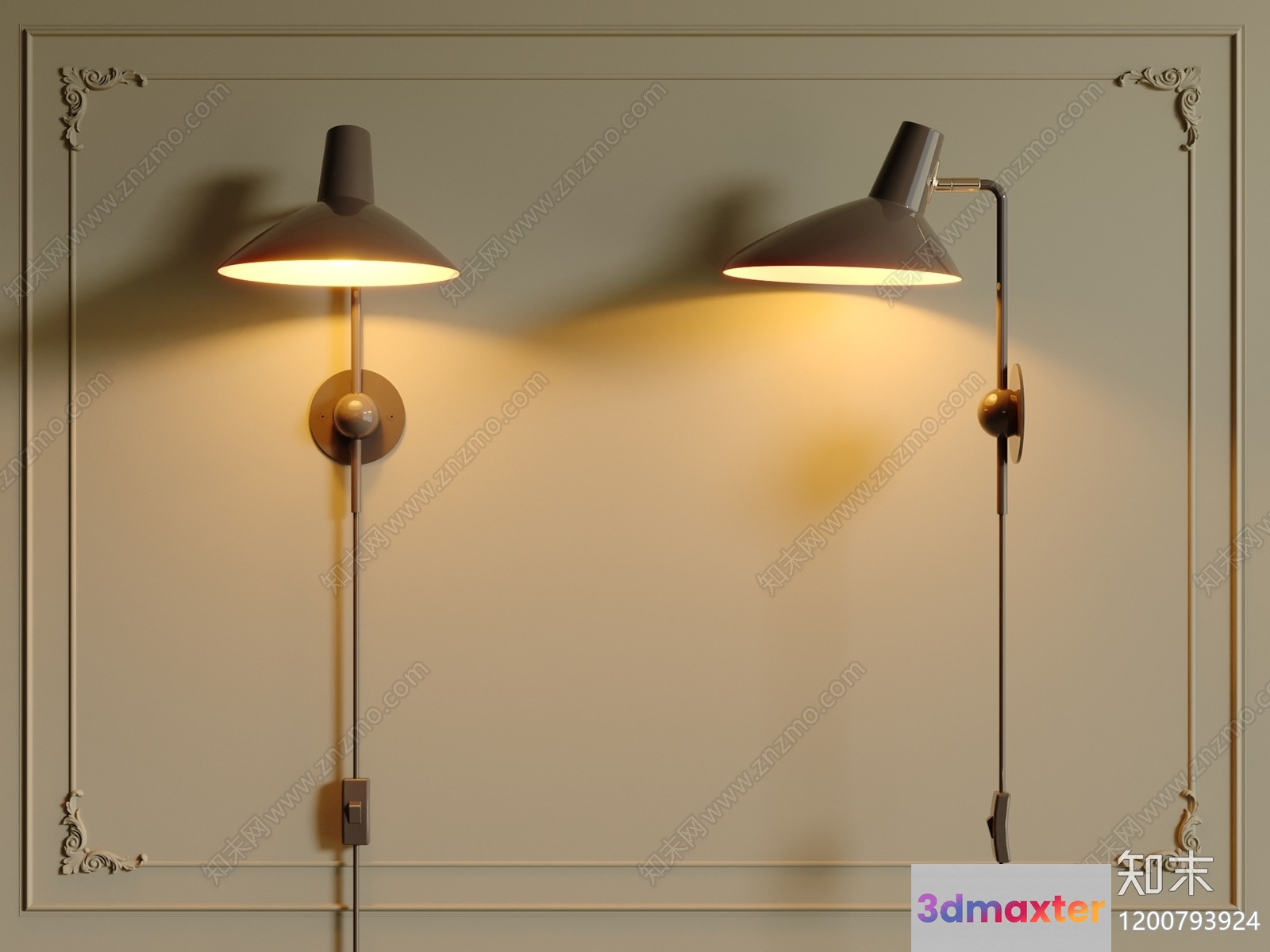 Modern Gray Lamps 3D Model - 16408 - VRAY Render