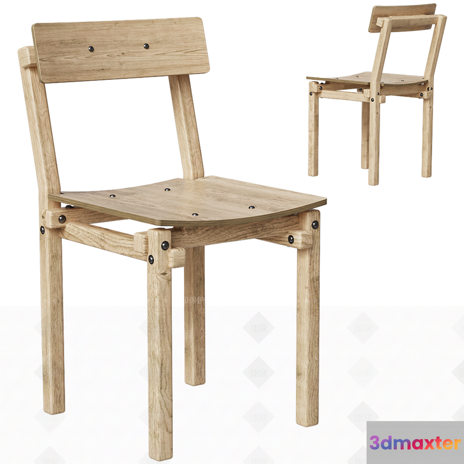 Wooden Dining Chair 3D Model - 112 - VRAY Render