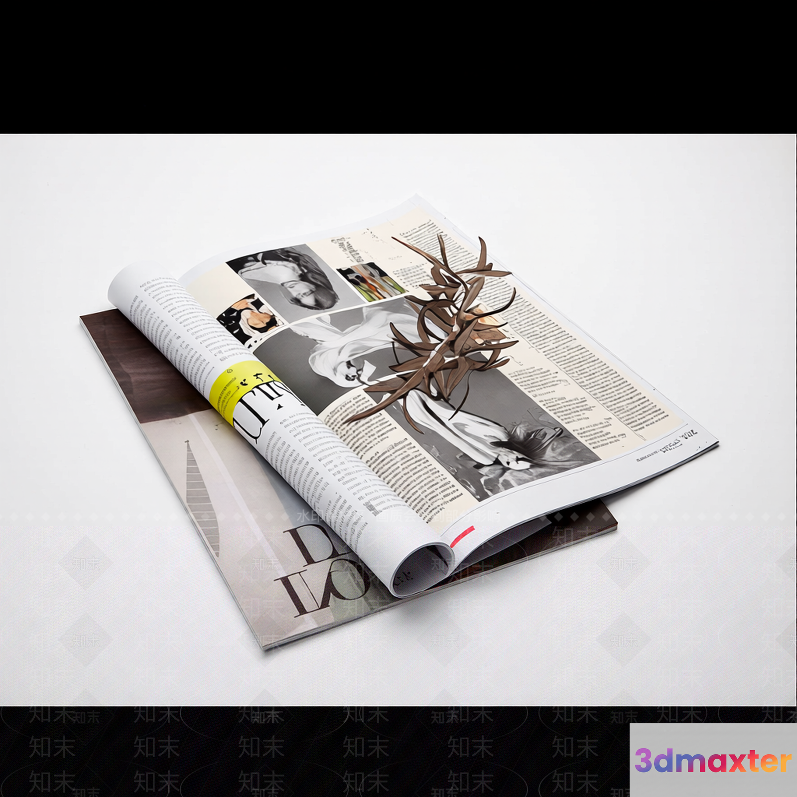 Modern Magazine Pages 3D Model - 4392 - VRAY Render