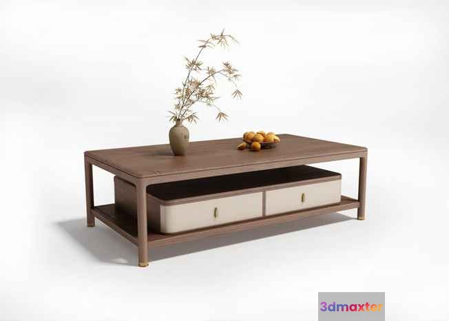 Wooden Coffee Table 3D Model - 11107 - VRAY Render