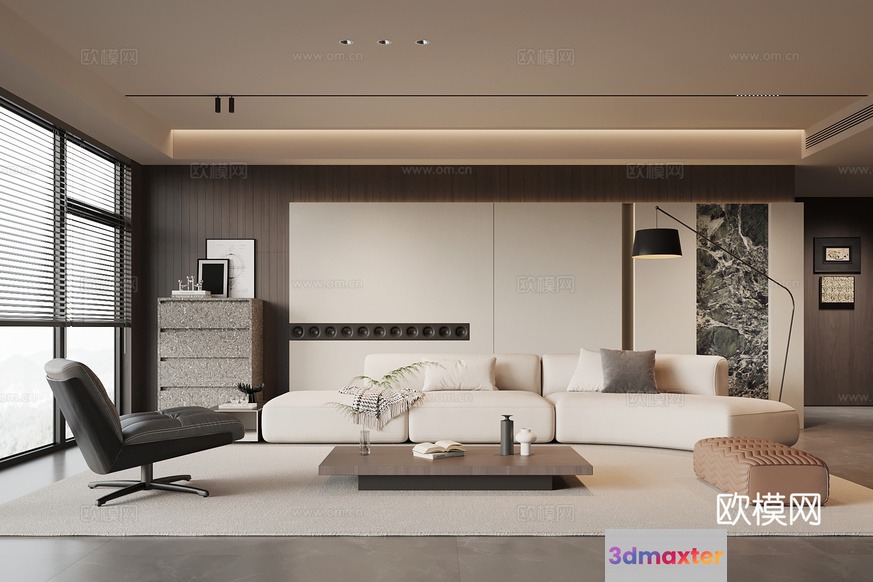 Modern Living Room 3D Model - 5687 - VRAY Render