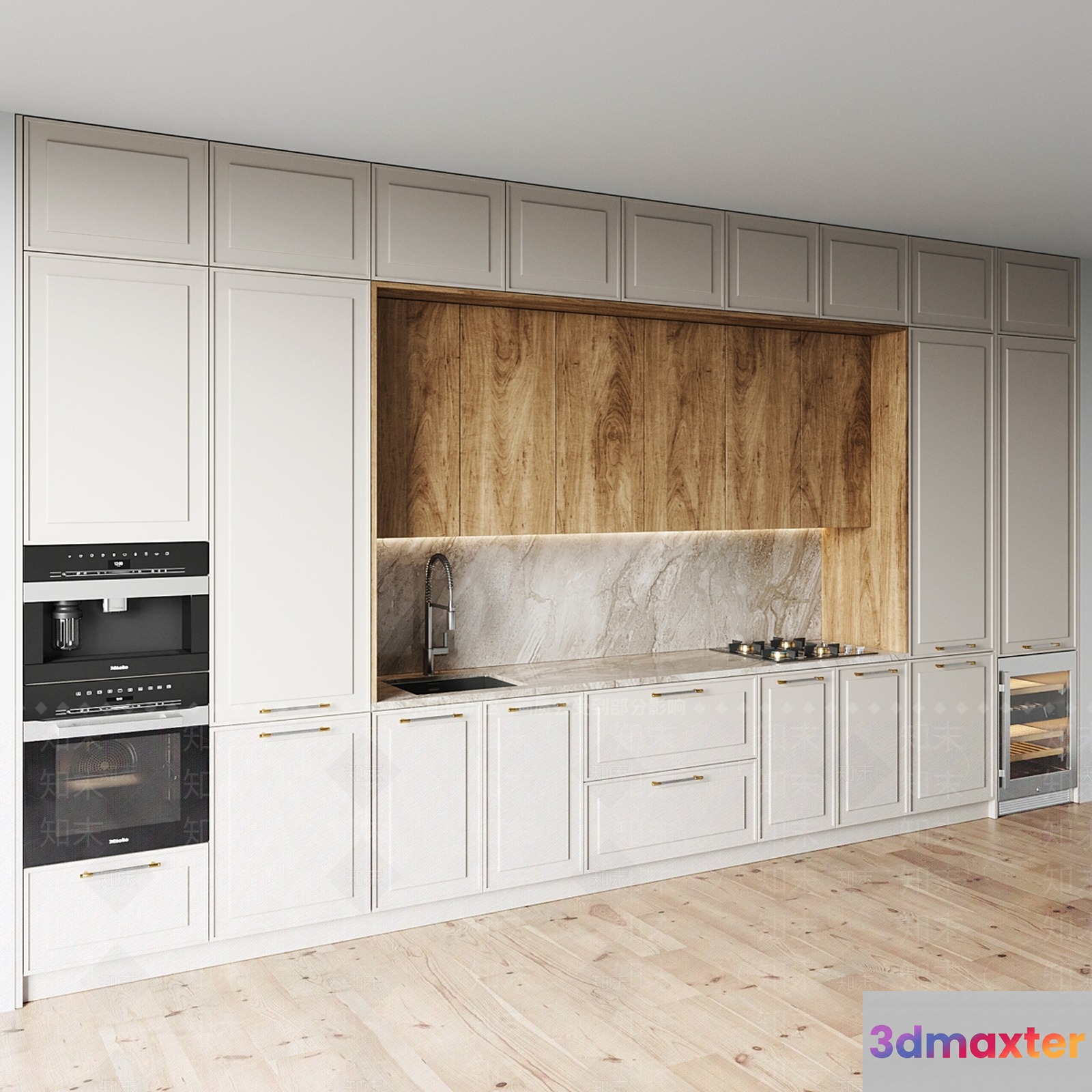 Modern Kitchen Cabinet 3D Model - 2579 - VRAY Render