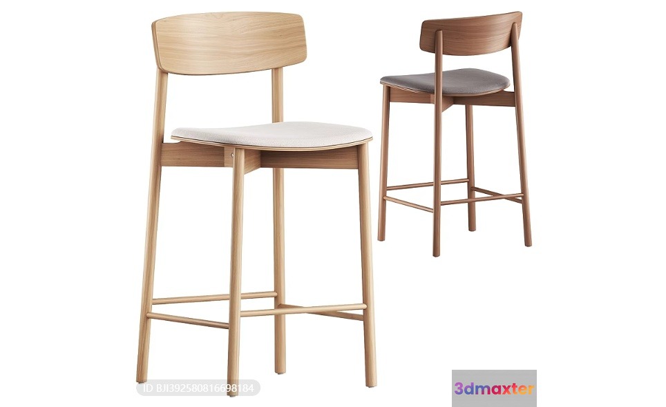 Wooden Bar Stools 3D Model - 18000 - VRAY Render
