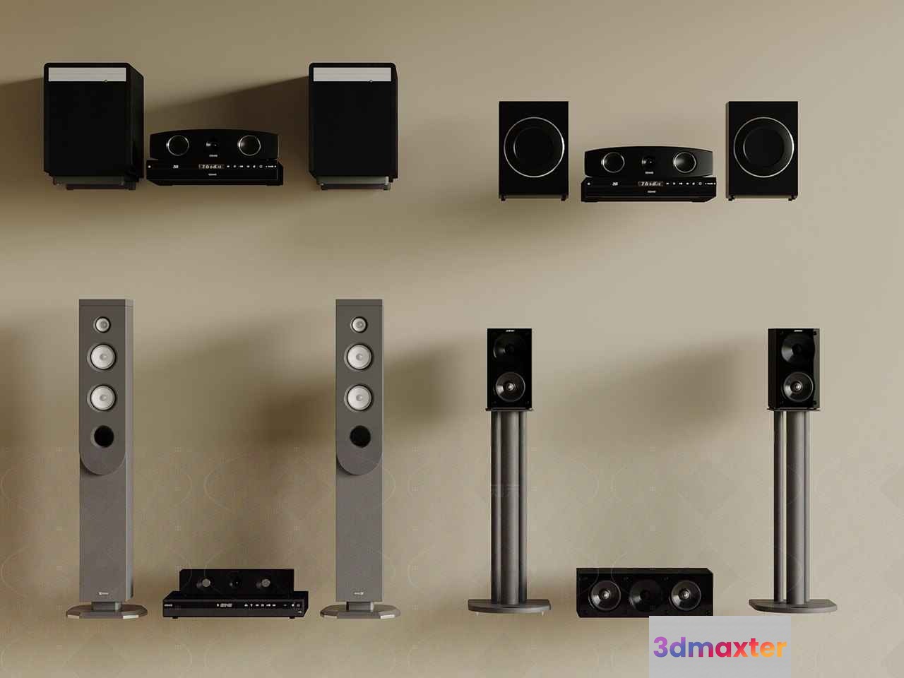 A Home Entertainment System 3D Model - 1076 - VRAY Render