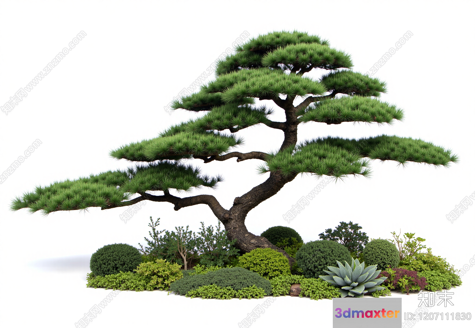 A Tree With Green Leaves 3D Model - 16830 - VRAY Render