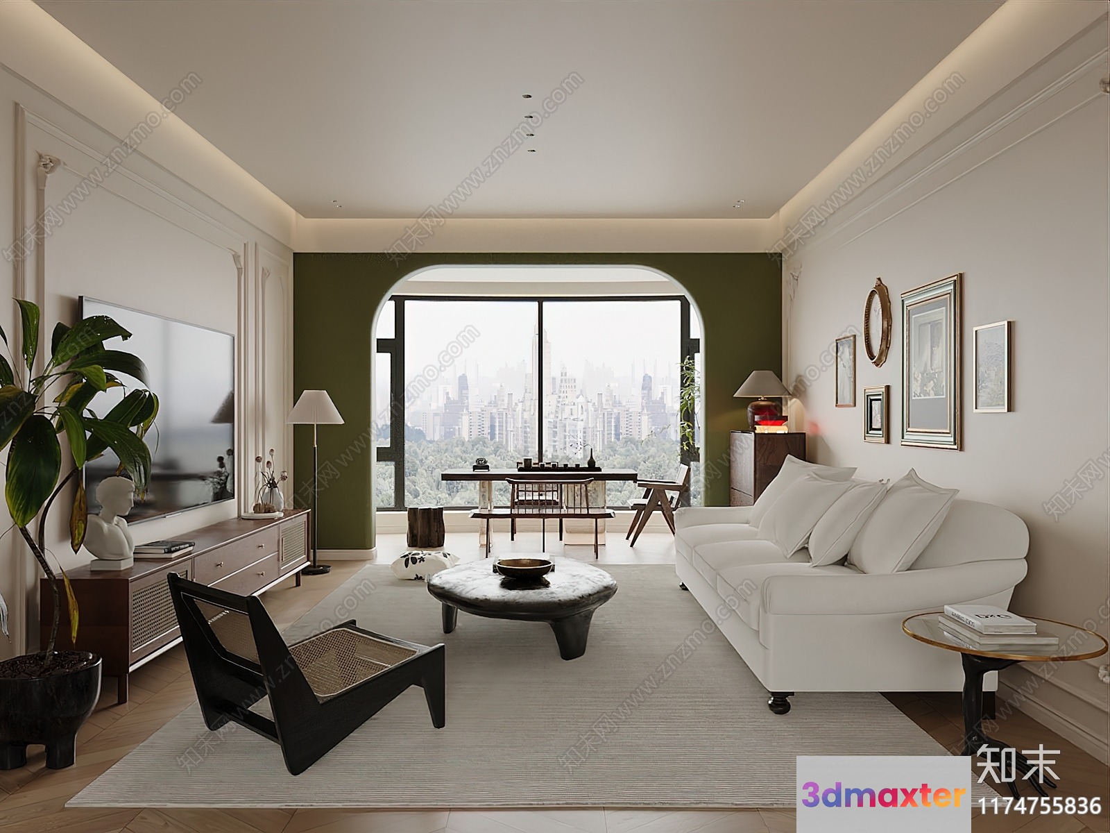 Modern Living Room 3D Model - 10885 - VRAY Render