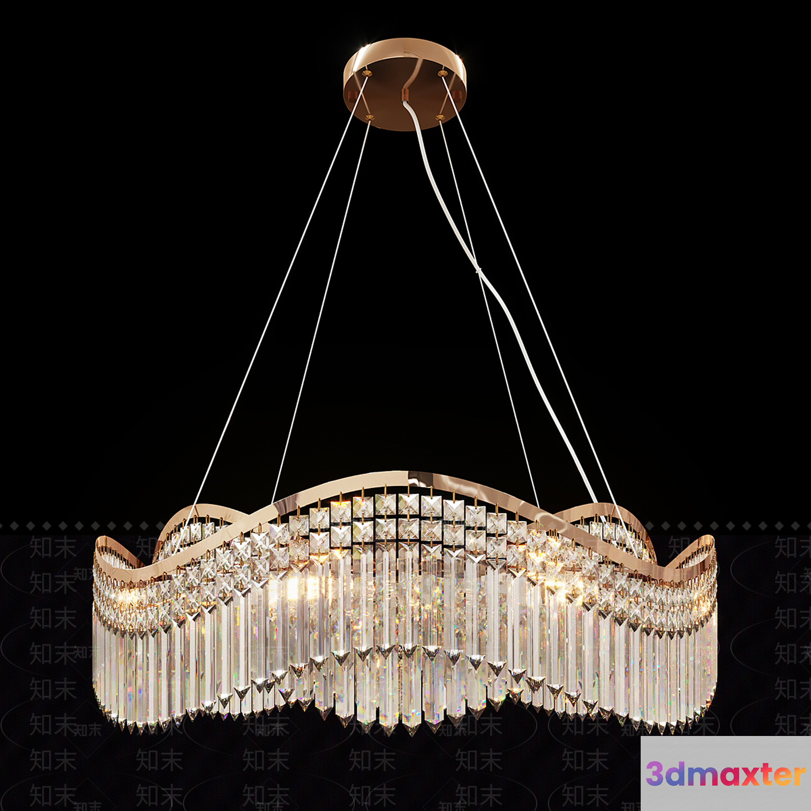 Gold Light Fixture 3D Model - 16399 - VRAY Render