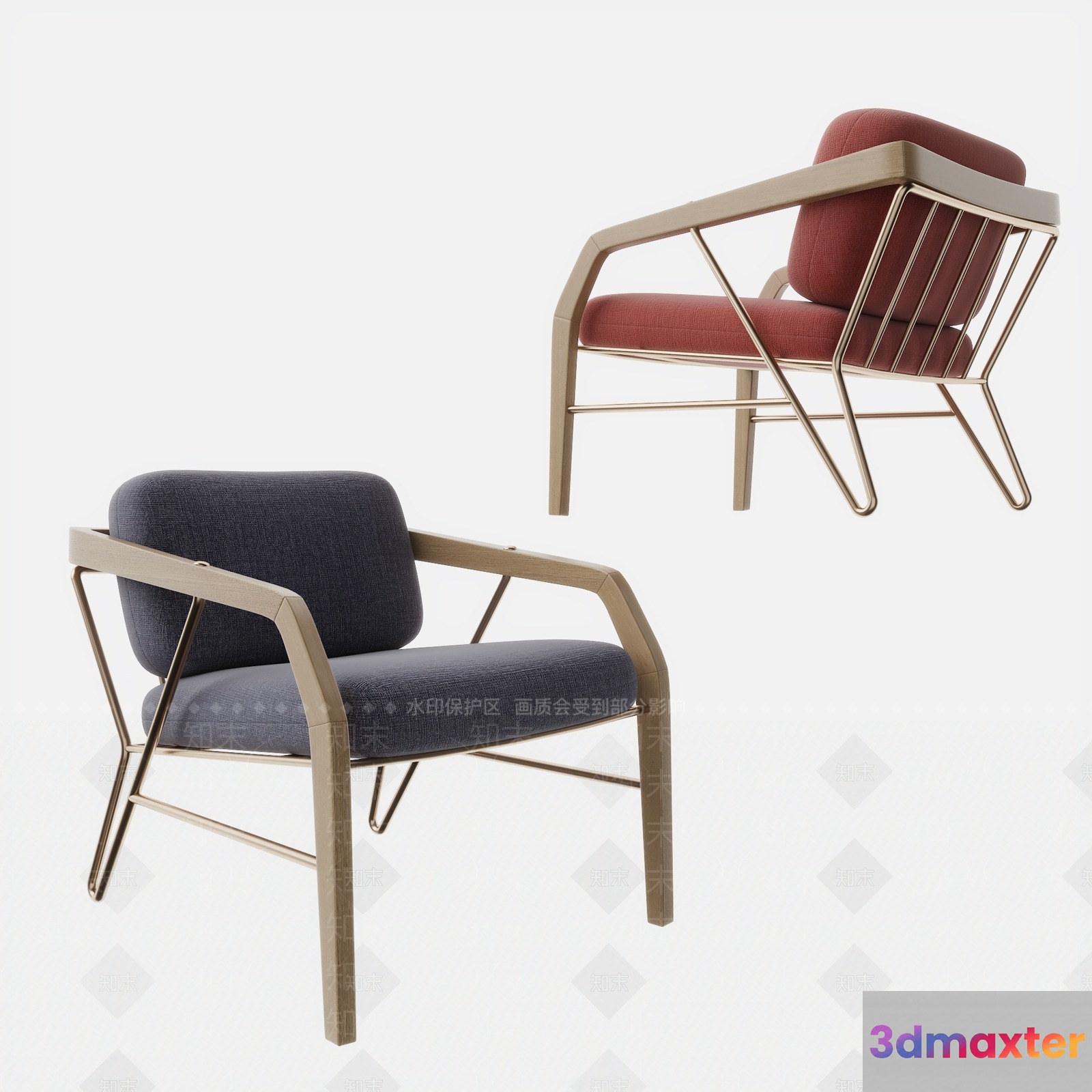 Modern Armchair 3D Model - 17136 - VRAY Render