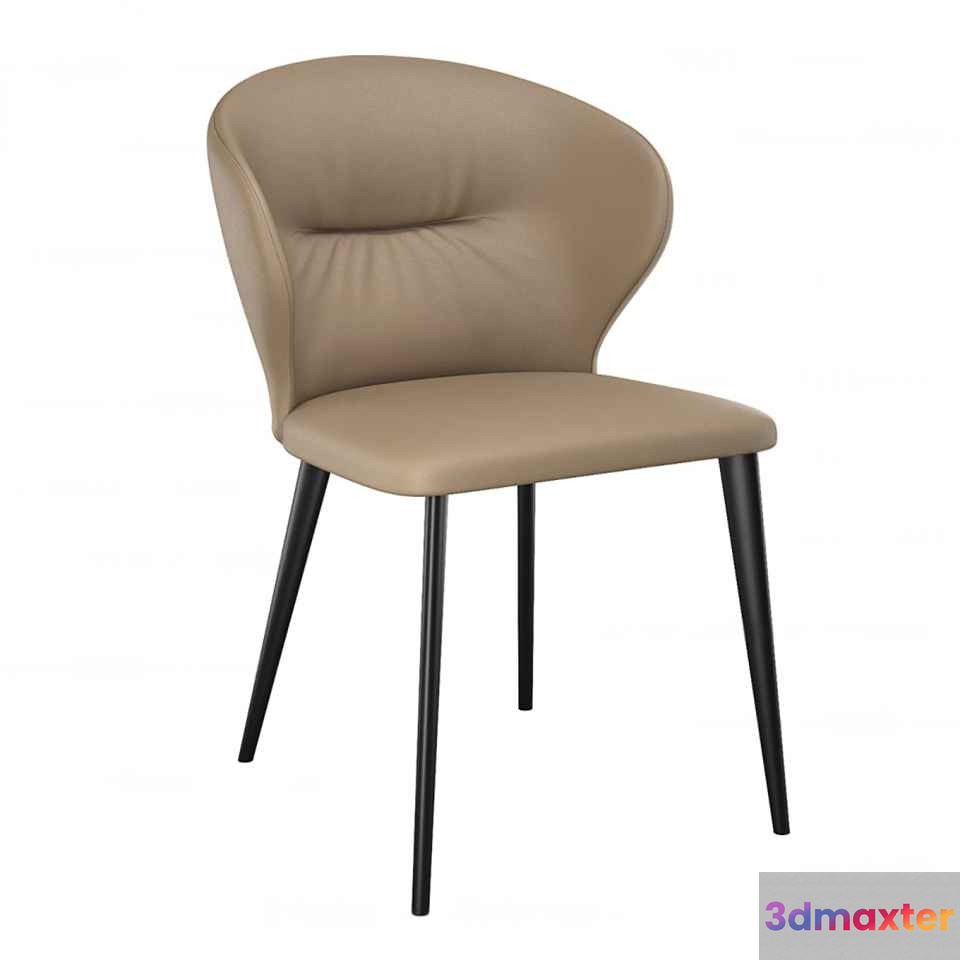 A Tan Chair With Black Legs 3D Model - 5918 - CORONA Render