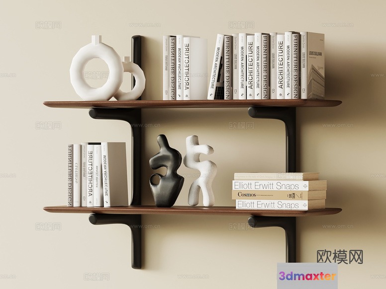Modern Wooden Shelves 3D Model - 13267 - VRAY Render