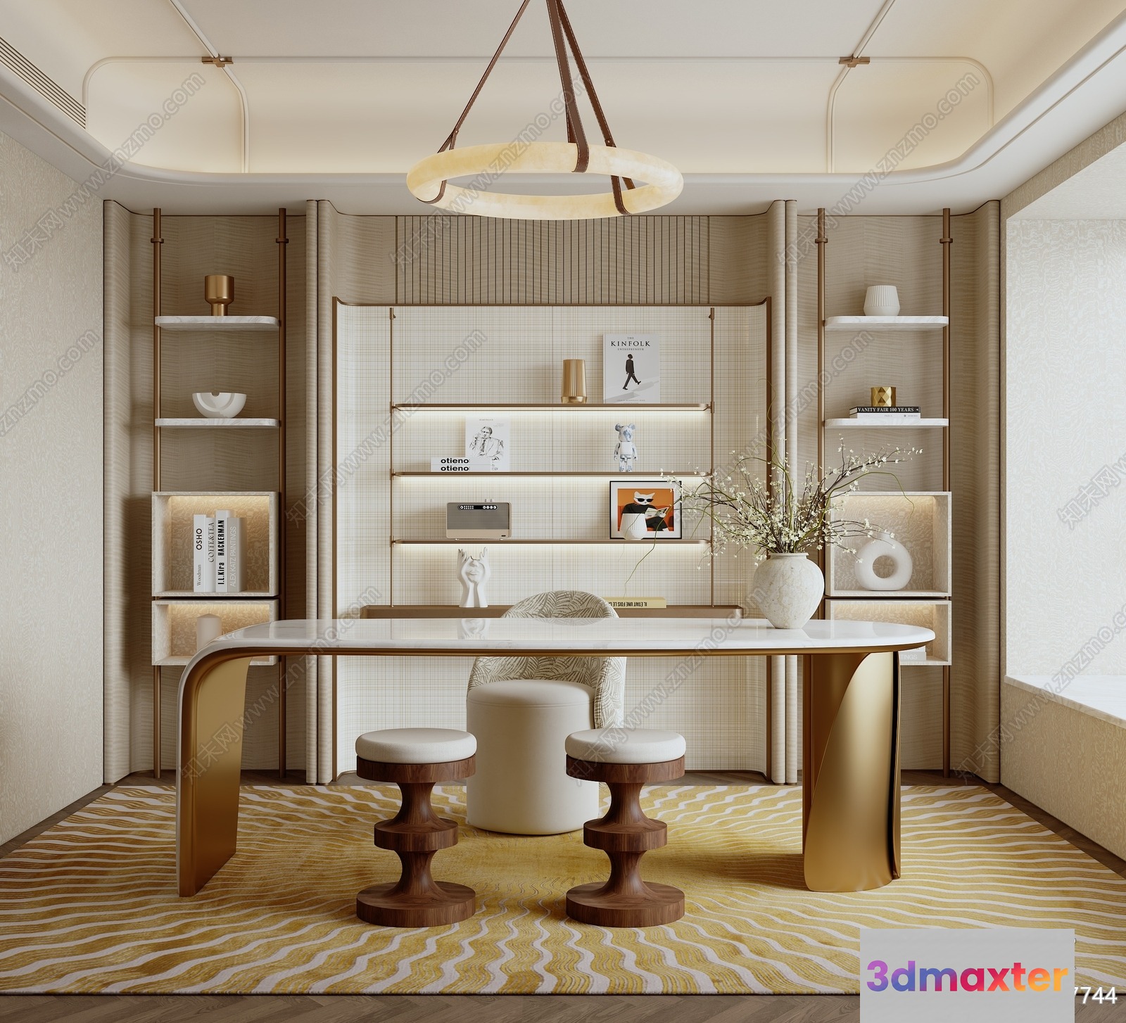 Modern Home Office 3D Model - 3920 - VRAY Render