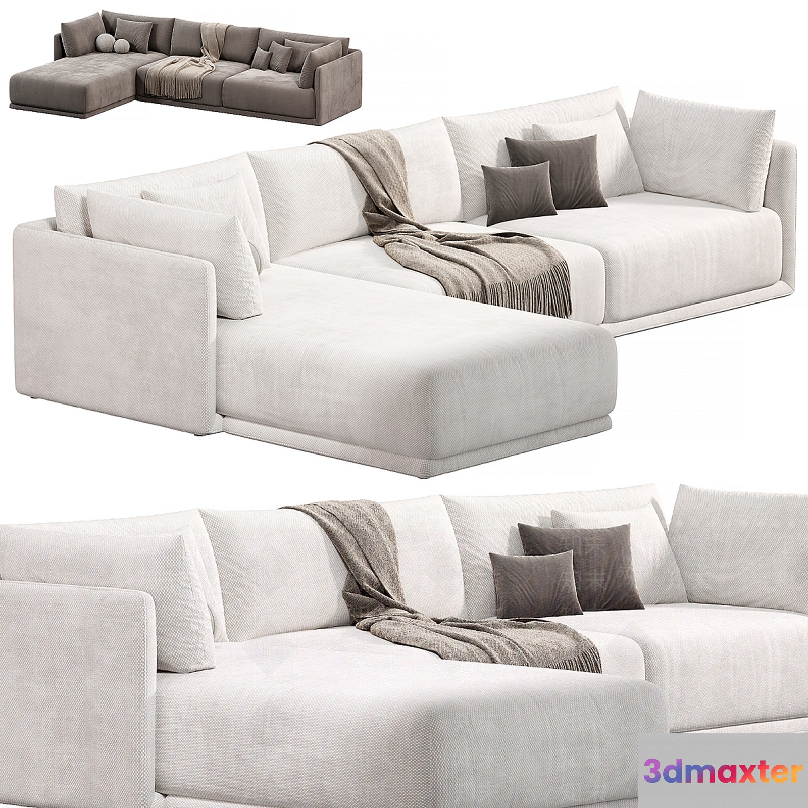 Modern Sectional Sofa 3D Model - 5158 - VRAY Render