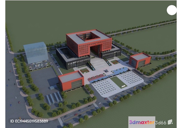 The Main Subject Is A 3D Rendering Of A Building Characterized By 3D Model - 15591 - VRAY Render