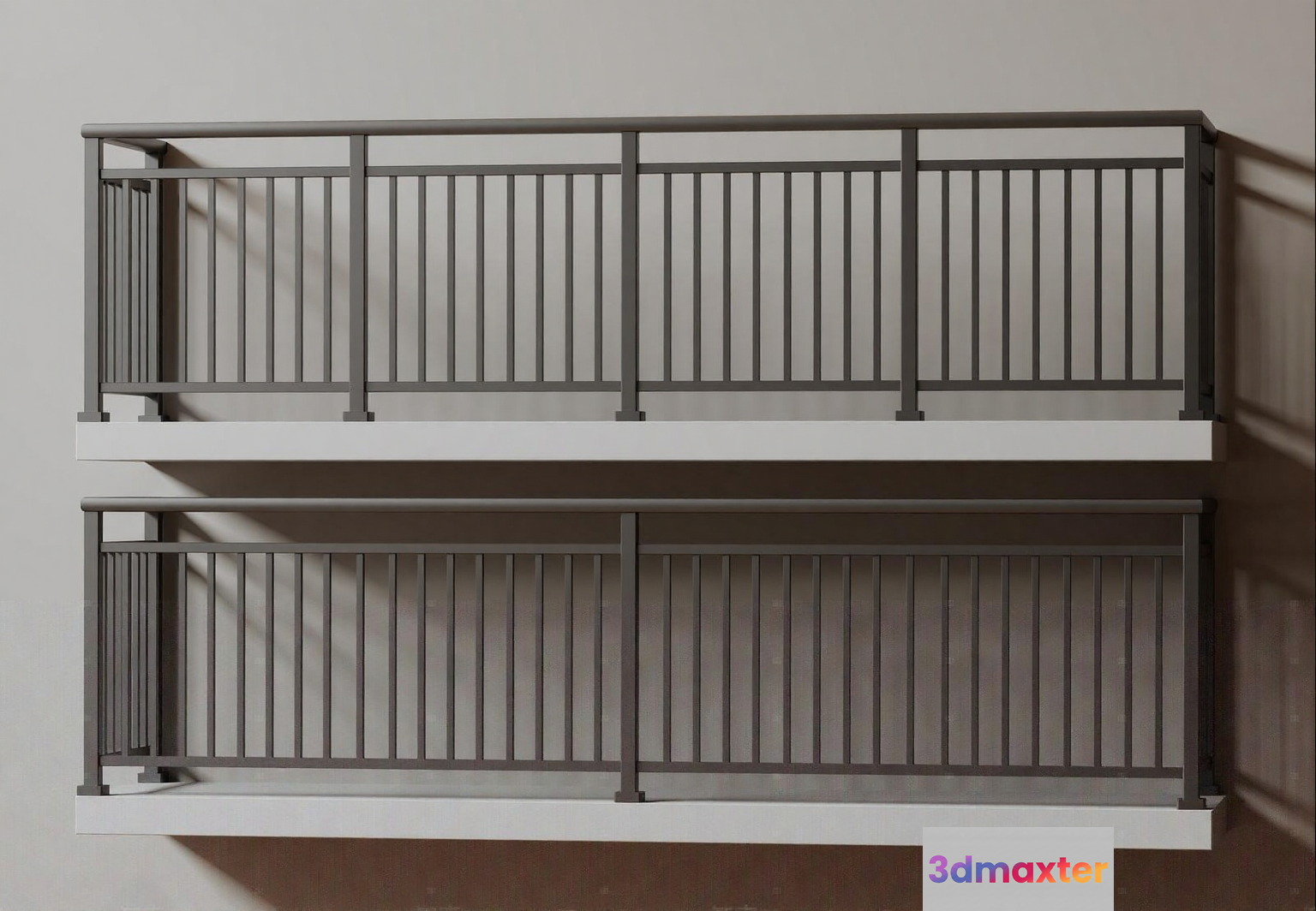 Modern Metal Balcony 3D Model - 6558 - VRAY Render