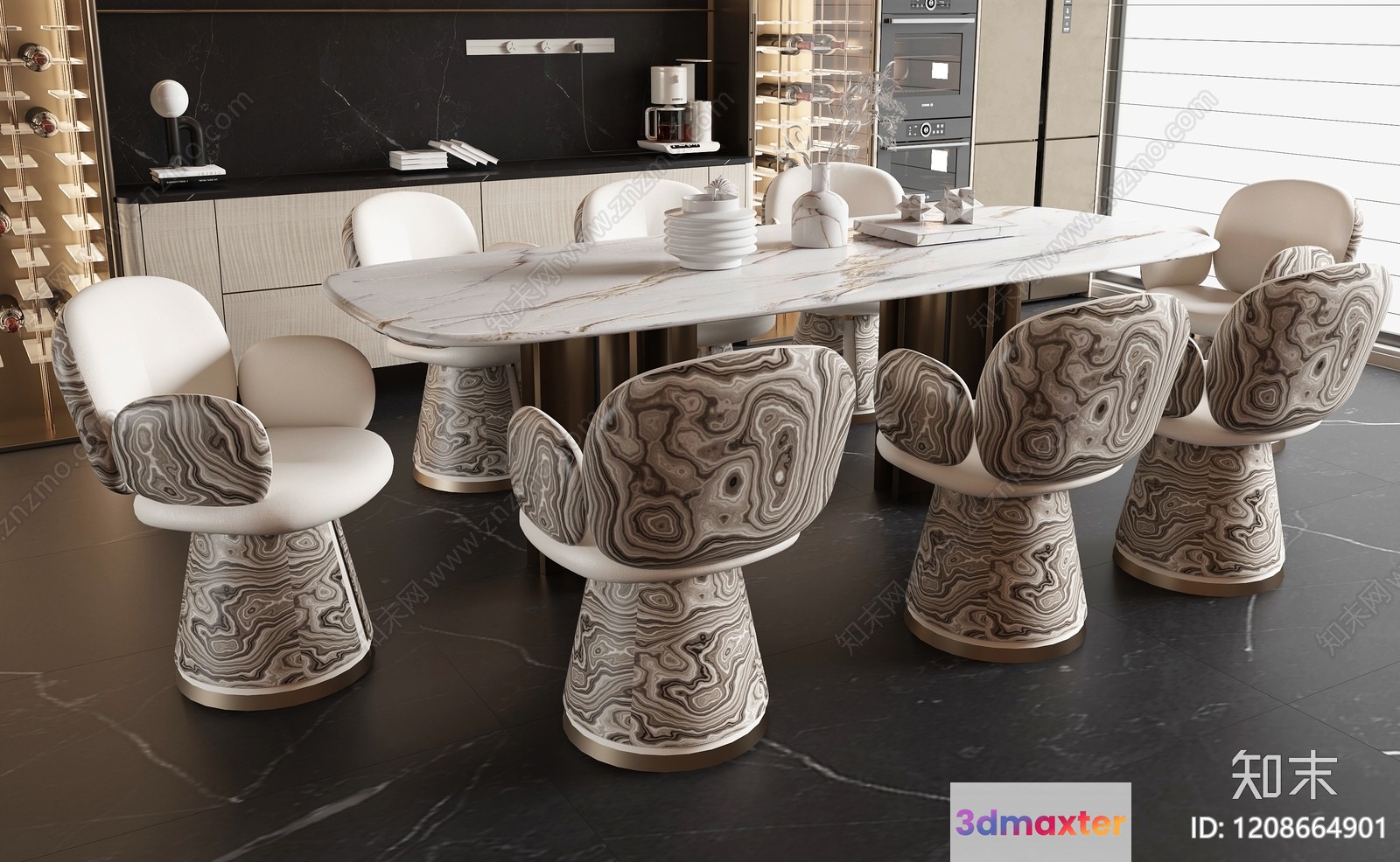Modern Dining Room 3D Model - 22555 - VRAY Render