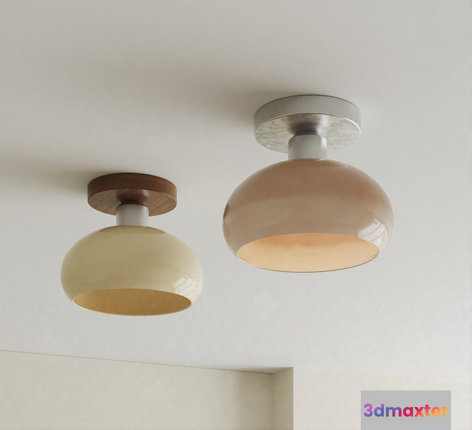 A Pair Of Ceiling Lights 3D Model - 12059 - CORONA Render