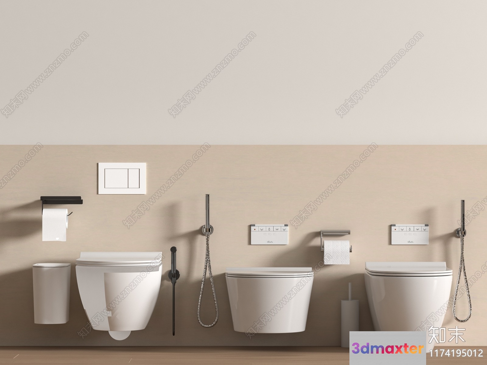A Bathroom With Various Fixtures 3D Model - 7783 - VRAY Render