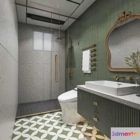 Modern Bathroom 3D Model - 7253 - VRAY Render