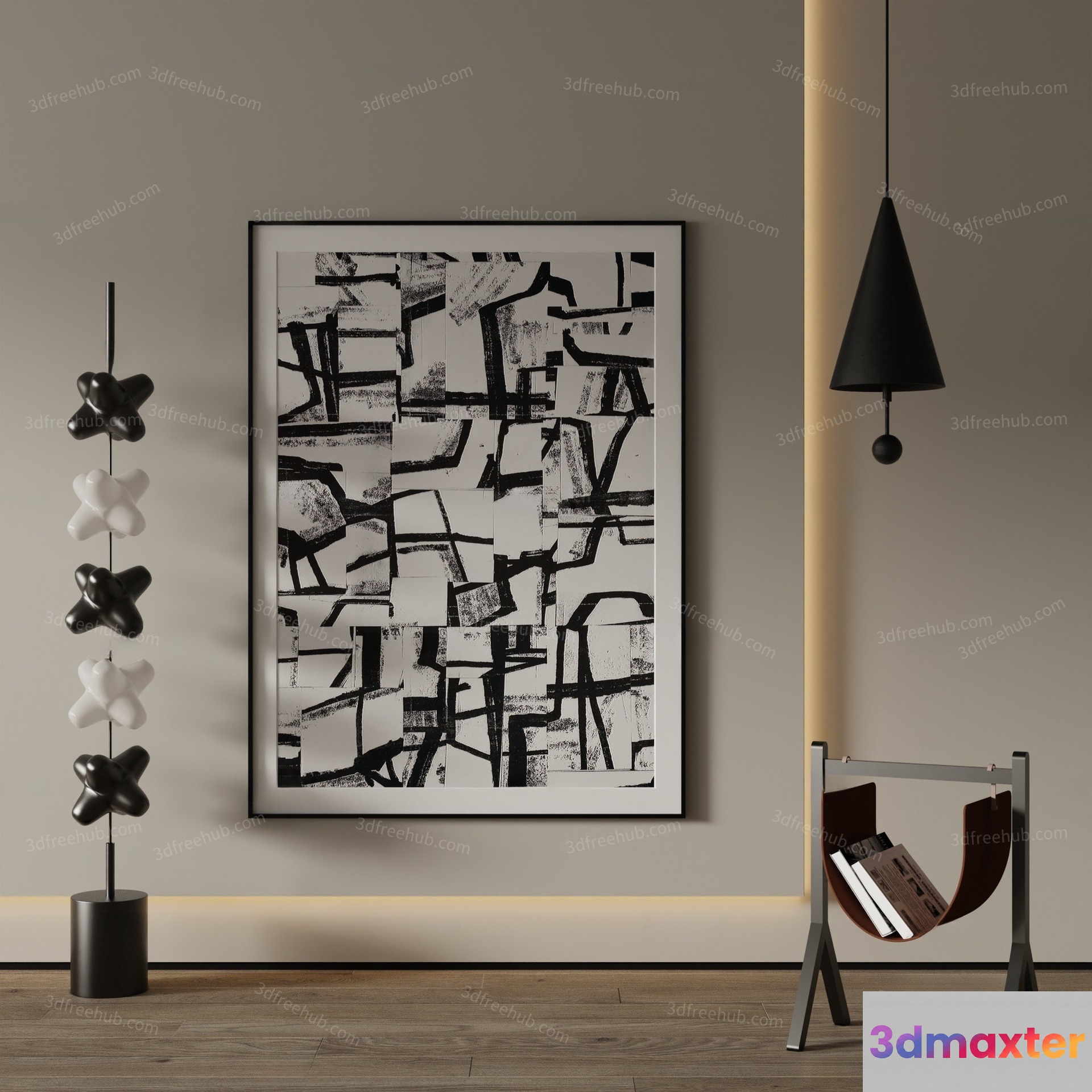 Modern Living Room 3D Model - 20880 - VRAY Render