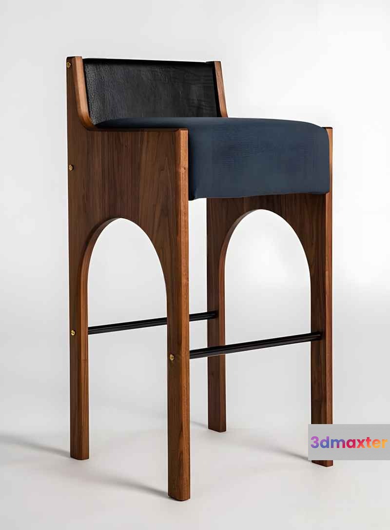 Wooden Bar Stool 3D Model - 17183 - VRAY Render