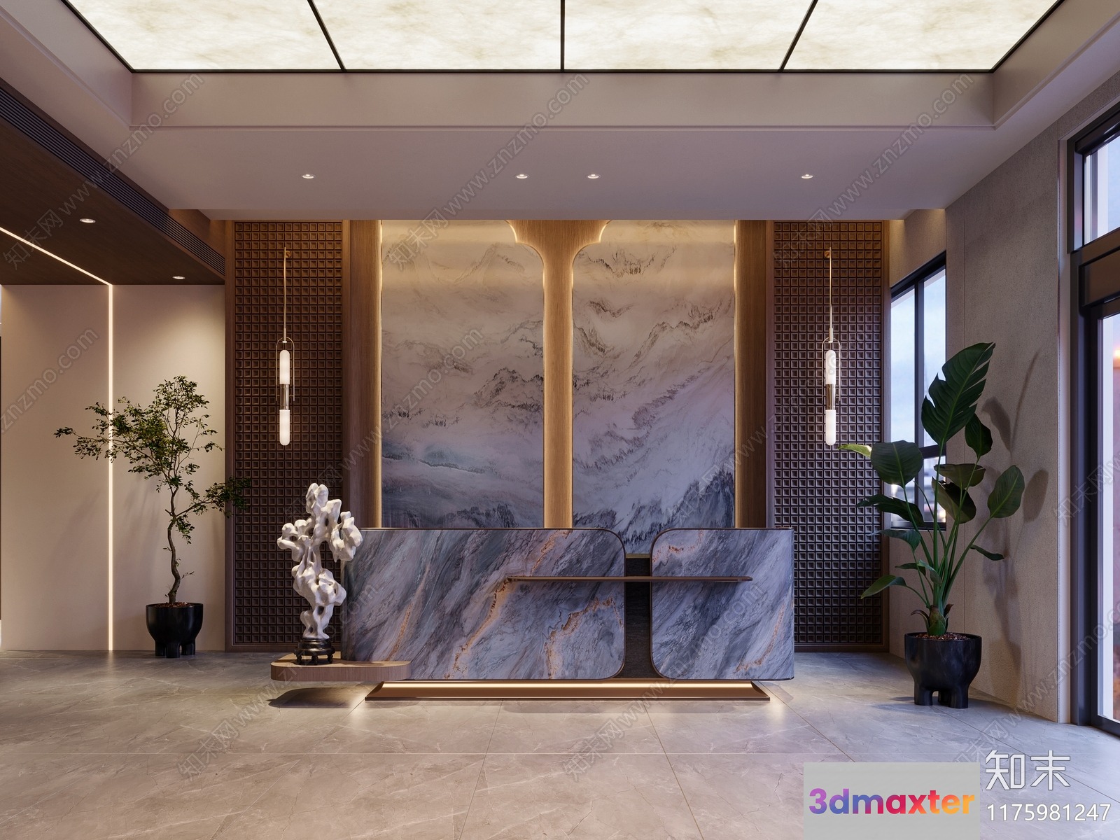 Modern Reception Desk 3D Model - 17251 - CORONA Render