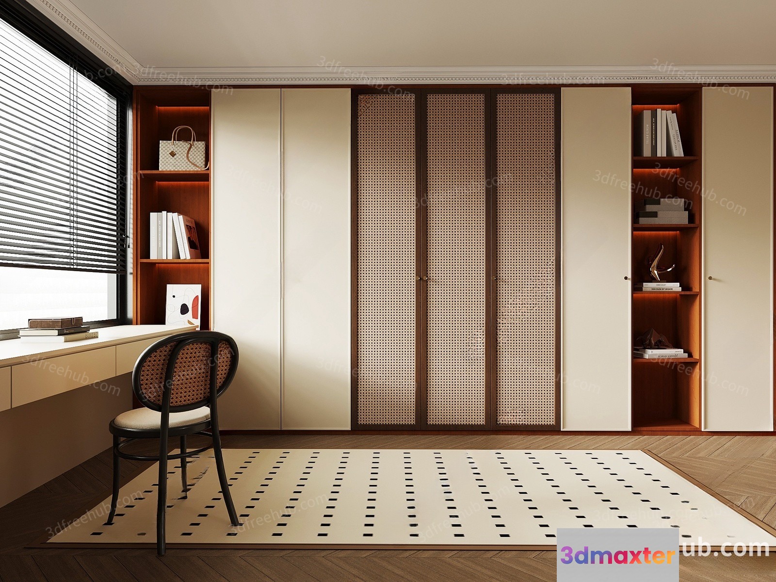 Modern Home Office 3D Model - 21155 - VRAY Render