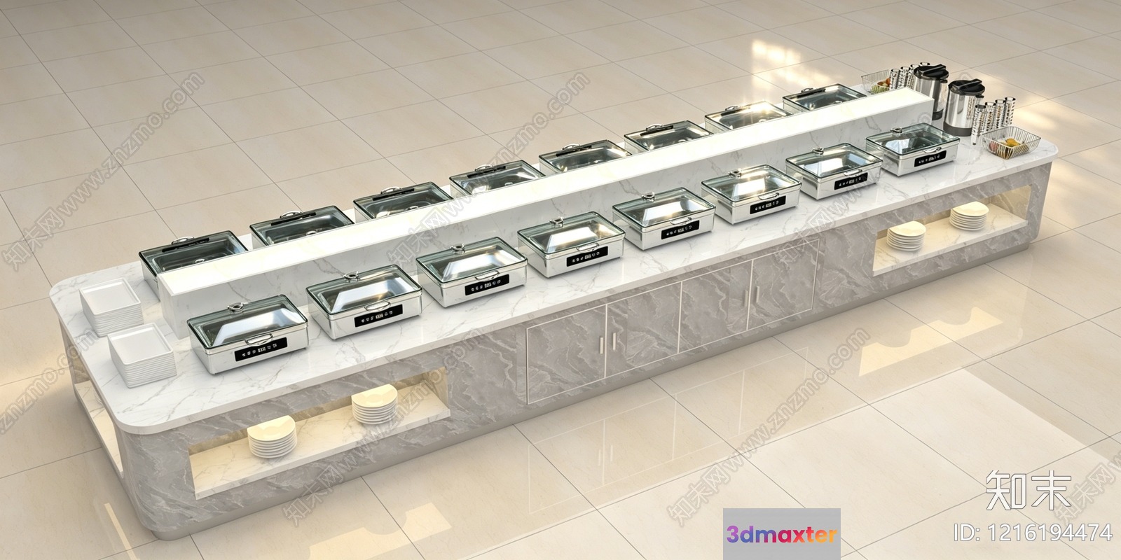 Modern Buffet Table 3D Model - 14322 - VRAY Render