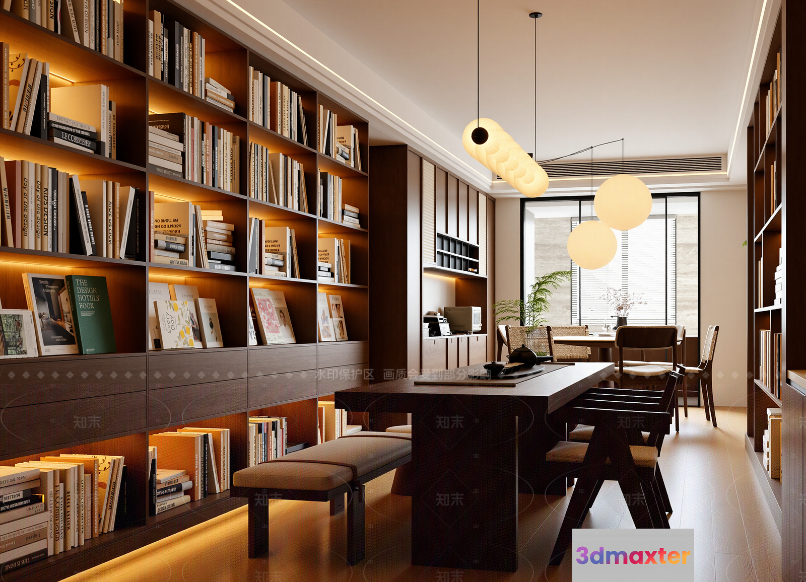 Modern Bookcase 3D Model - 12288 - VRAY Render
