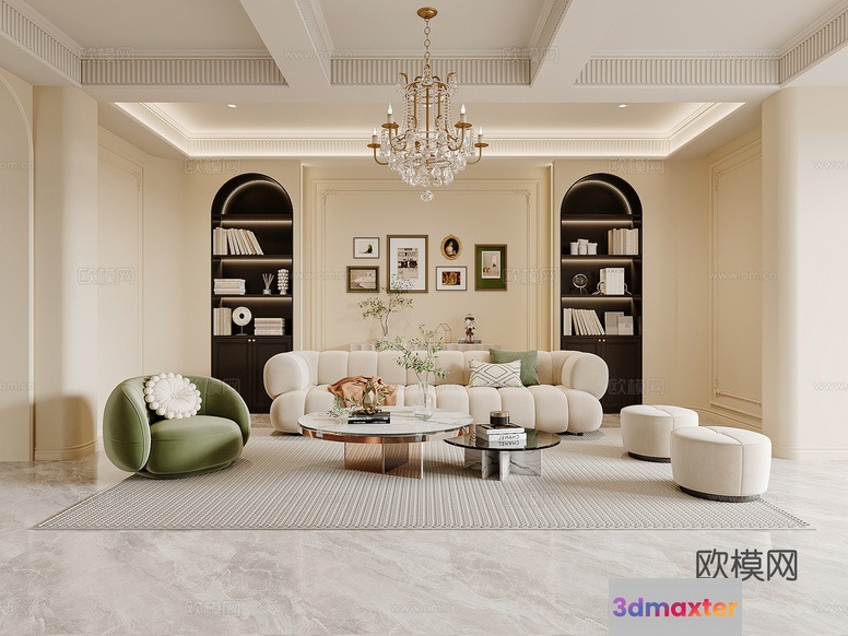 Modern Living Room 3D Model - 20311 - CORONA Render