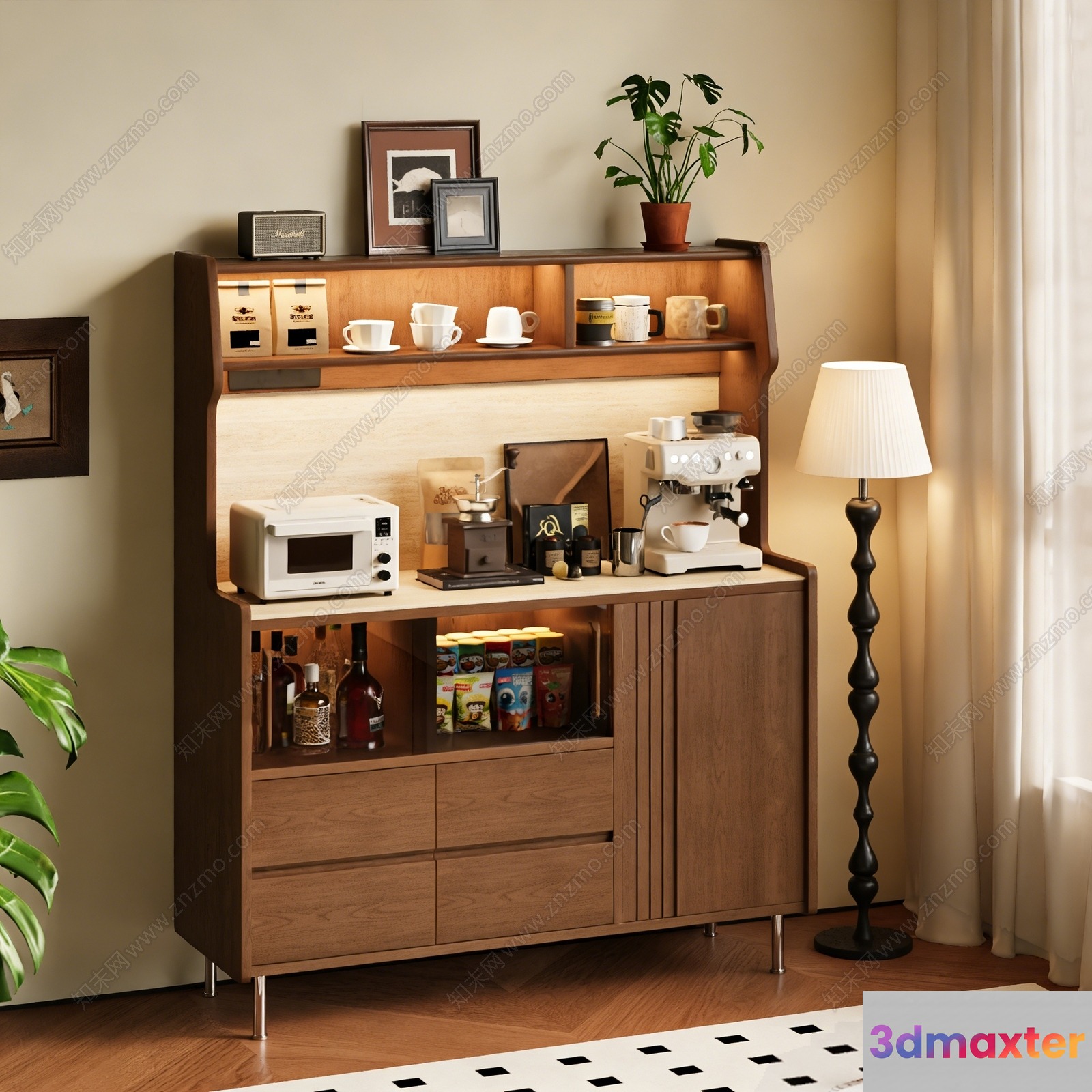 Cozy Kitchen Corner 3D Model - 2117 - VRAY Render