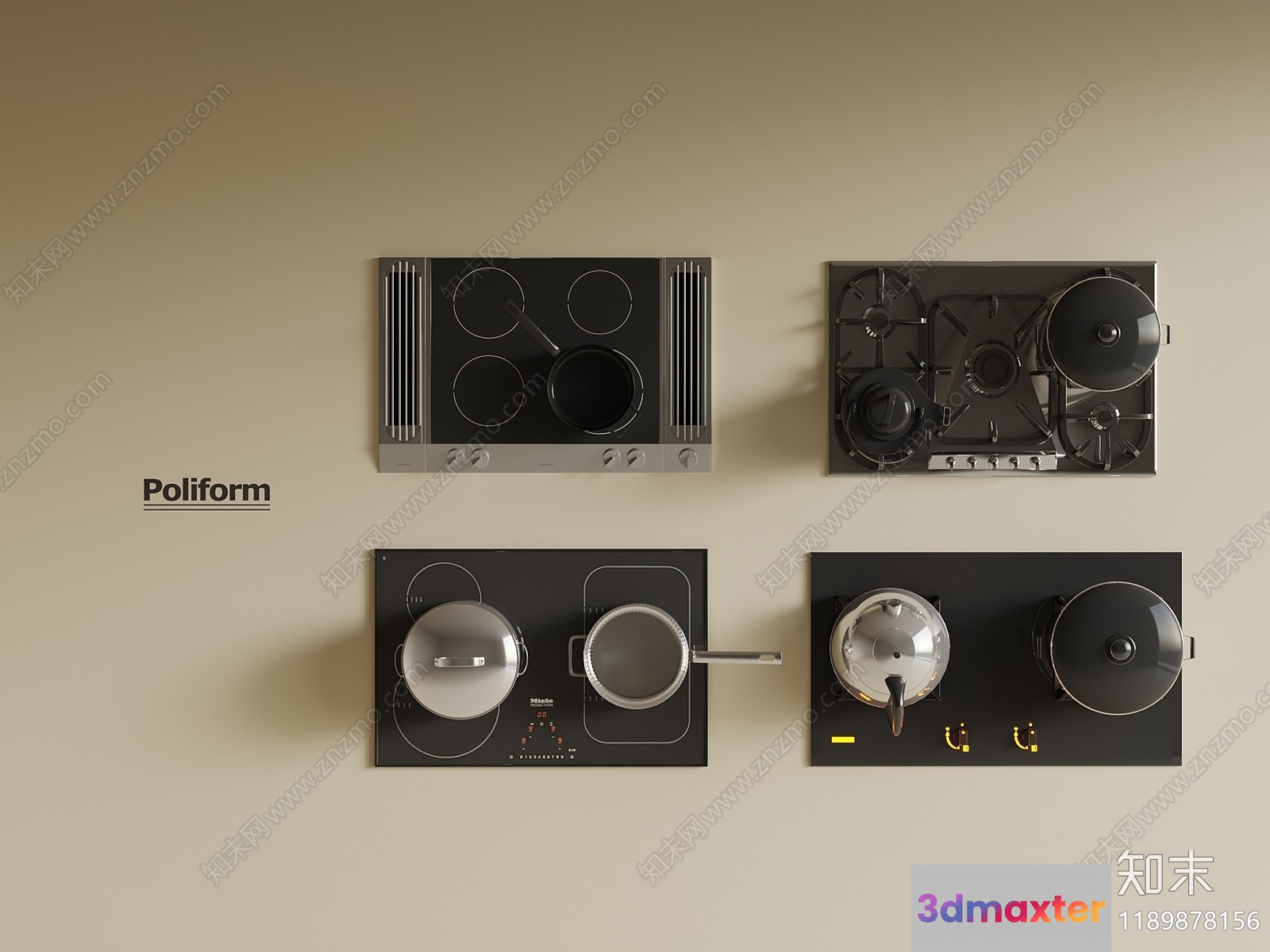 Kitchen Appliances 3D Model - 8171 - VRAY Render