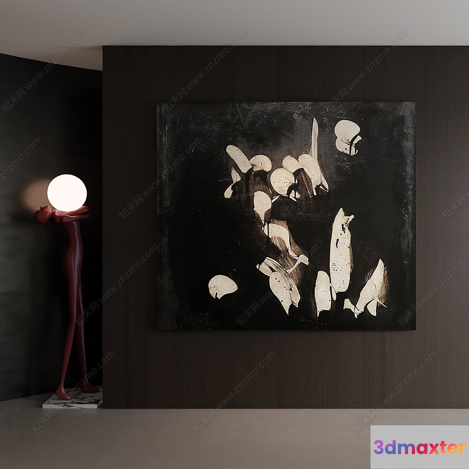Modern Abstract Painting 3D Model - 20042 - VRAY Render