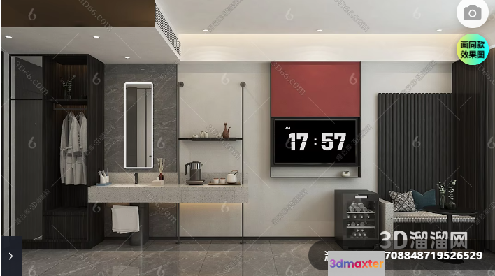 Modern Bathroom 3D Model - 3057 - VRAY Render