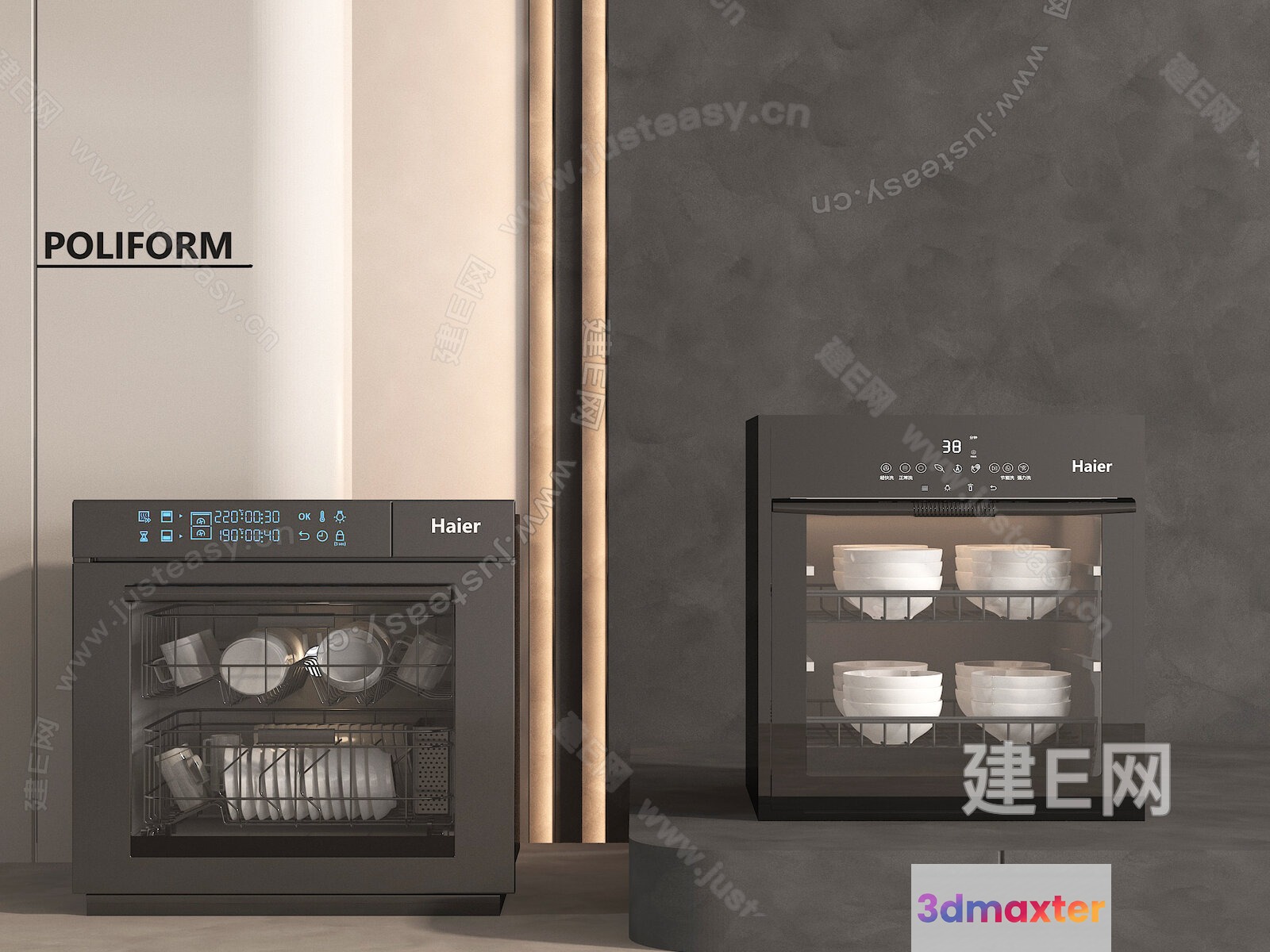 Modern Kitchen Appliances 3D Model - 8586 - VRAY Render