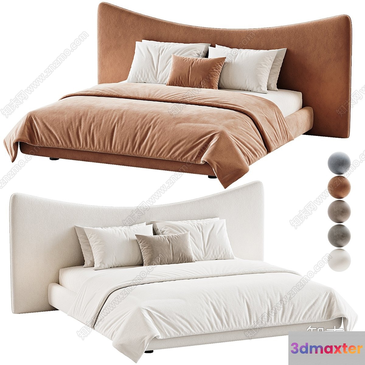 Modern Bed Design 3D Model - 11974 - VRAY Render