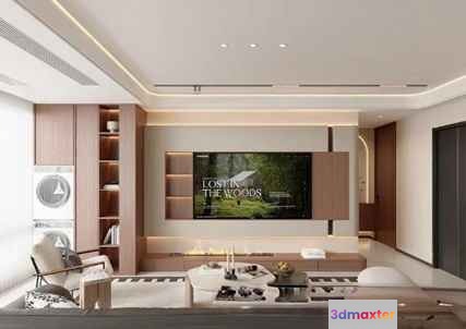 Modern Living Room 3D Model - 11632 - VRAY Render