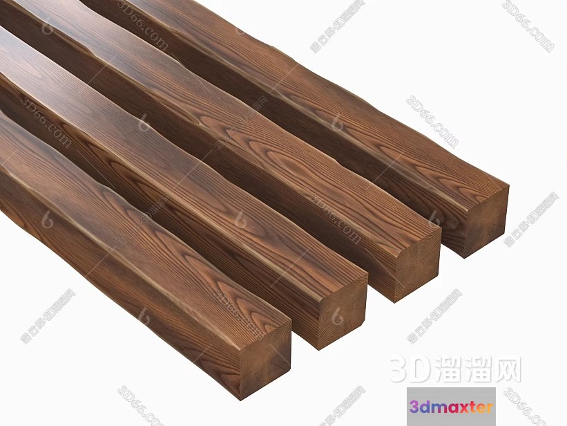 Brown Wooden Planks 3D Model - 18224 - VRAY Render