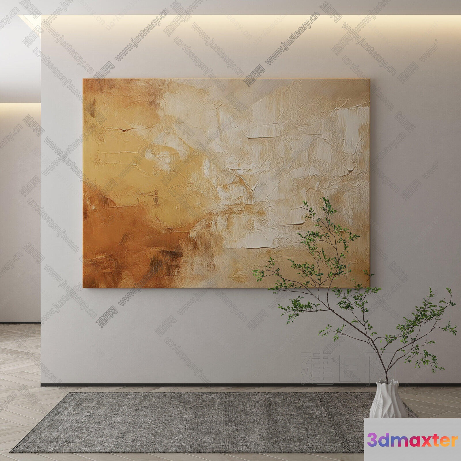 Modern Abstract Painting 3D Model - 15153 - VRAY Render