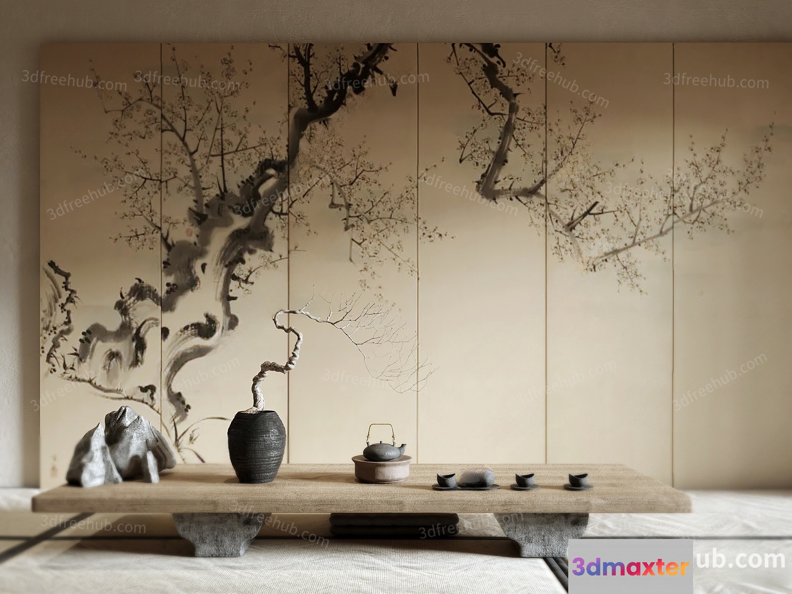 A Japanese-Style Room 3D Model - 20910 - VRAY Render